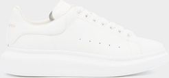 Raised-sole Low-top Leather Trainers - Mens - White