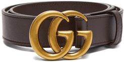 GG Leather Belt - Mens - Brown