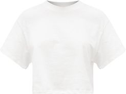 The Crop Cotton-jersey T-shirt - Womens - White