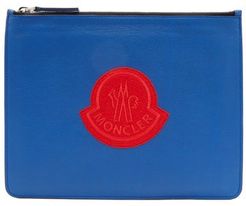 Logo-patch Leather Pouch - Mens - Blue