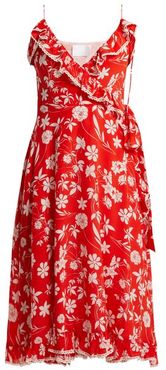 Farah Floral-print Silk Wrap Dress - Womens - Red Multi