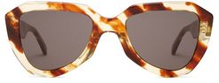 Aviator Acetate Sunglasses - Womens - Brown Multi