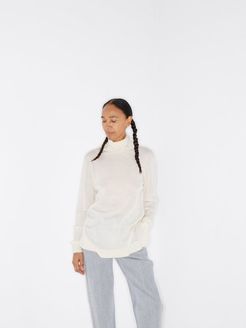 Roll-neck Cashmere Sweater - Womens - Ivory
