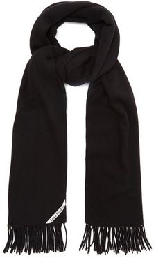 Canada Fringed Wool Scarf - Mens - Black