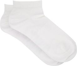 Family Stretch-cotton Ankle Socks - Womens - White