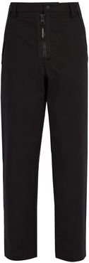 Straight-leg Cotton Trousers - Mens - Black