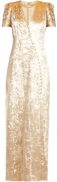 Doreen Crushed-velvet Dress - Womens - Cream