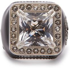 Crystal-embellished Signet Ring - Womens - Crystal