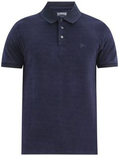 Terry-cloth Cotton-blend Polo Shirt - Mens - Navy