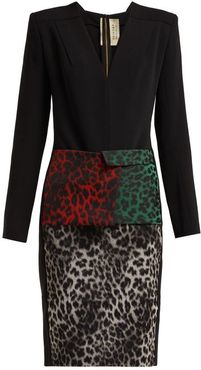 Jalore Leopard-print Cady Dress - Womens - Black Multi