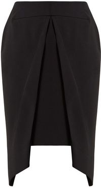 Pan Draped-overlay Crepe Skirt - Womens - Black