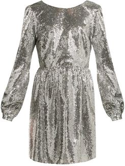 Camille Sequinned Mini Dress - Womens - Silver