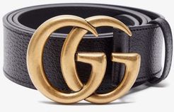 GG Textured-leather Belt - Mens - Black