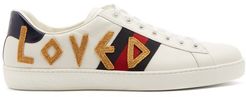 Ace Embroidered Leather Trainers - Mens - White Multi