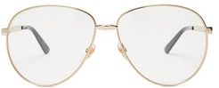 Aviator-frame Glasses - Mens - Gold