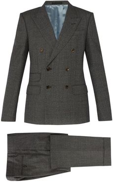 Double-breasted Wool Suit - Mens - Grey