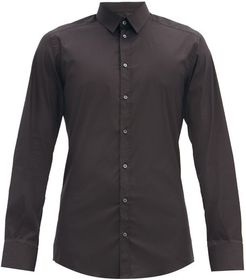 Gold Fit Cotton-blend Poplin Shirt - Mens - Black