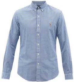 Slim-fit Gingham Cotton Shirt - Mens - Blue Multi