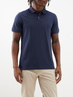 Pima Cotton-piqué Polo Shirt - Mens - Navy