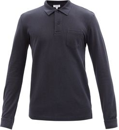 Riviera Cotton-piqué Long-sleeved Polo Shirt - Mens - Navy
