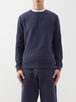 Crew-neck Cotton-jersey Sweatshirt - Mens - Navy