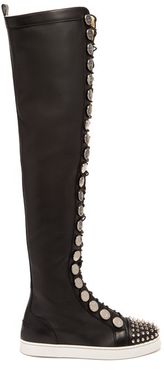 Butchetta Donna Over-the-knee Leather Boots - Womens - Black Silver