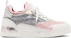 Aurelien Holographic Glitter Trainers - Womens - Pink Silver