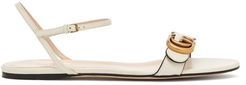 GG Marmont Leather Sandals - Womens - White
