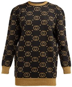 GG-jacquard Wool-blend Sweater - Womens - Black Gold