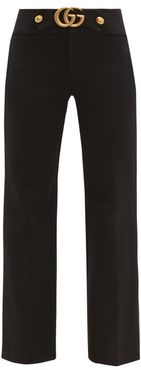 GG-logo Kick-flare Trousers - Womens - Black