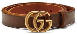 GG-logo 2cm Leather Belt - Womens - Tan