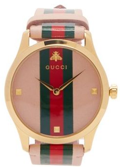 G-timeless Web-stripe Watch - Womens - Pink