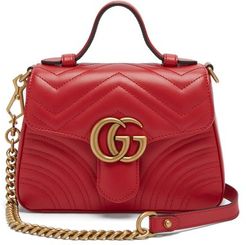 GG Marmont Mini Quilted-leather Cross Body Bag - Womens - Red