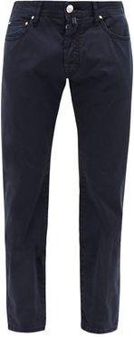 Slim-leg Cotton-blend Chino Trousers - Mens - Blue