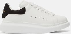 Oversized Raised-sole Leather Trainers - Womens - White Black