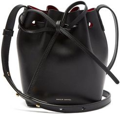 Red-lined Mini Mini Leather Bucket Bag - Womens - Black Multi