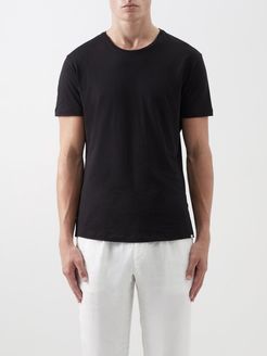 Ob-t Cotton-jersey T-shirt - Mens - Black