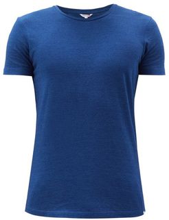 Ob-t Cotton-jersey T-shirt - Mens - Dark Blue