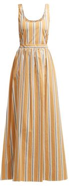 Oriana Striped-cotton Maxi Dress - Womens - Yellow Multi