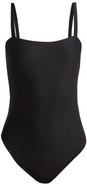 Palma Square-neck Basketweave Swimsuit - Womens - Black