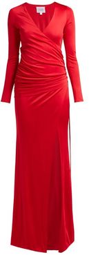 Allegra Ruched-side Jersey Gown - Womens - Red
