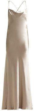 Whiteley Silk-satin Gown - Womens - Silver