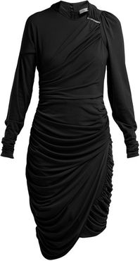 Alex Crinkled-georgette Ruched Midi Dress - Womens - Black