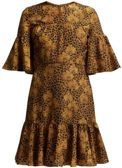 Alba Floral-print Crepe Dress - Womens - Leopard