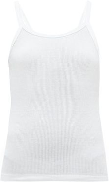 Ribbed Cotton Tank Top - Womens - White