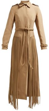 Torres Fringed Wool-blend Coat - Womens - Camel