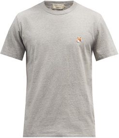 Fox Head-patch Cotton-jersey T-shirt - Mens - Grey