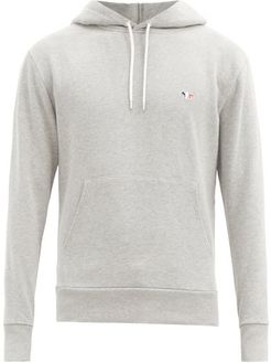 Tricolour Fox-appliqué Cotton Hooded Sweatshirt - Mens - Grey