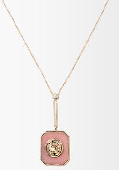 Lucky Token Diamond, Opal & 14kt Gold Necklace - Womens - Pink