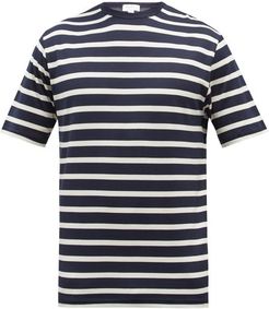 Striped Cotton-jersey T-shirt - Mens - Navy Multi